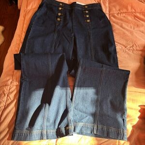 Elegant Navy High-Rise Flare Jeans
